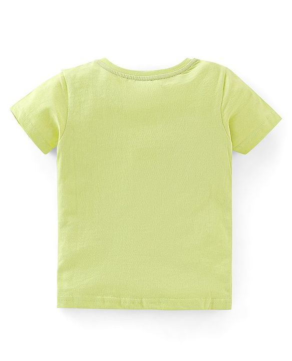 Babyhug Cotton Knit Half Sleeves T-Shirts with Dino Print Pack of 3 - White Blue & Green