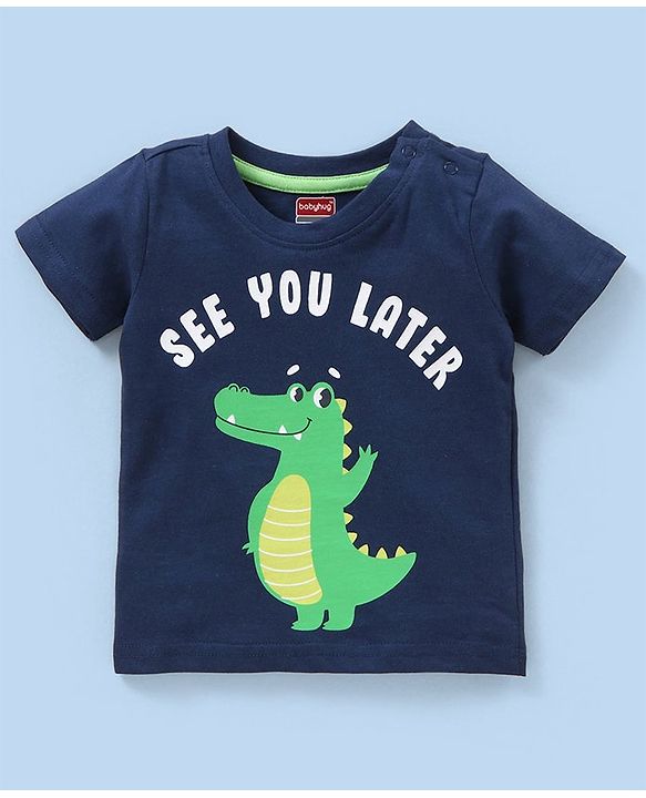 Babyhug Cotton Jersey Half Sleeves T-Shirt Crock Print Pack Of 3 - Green & White