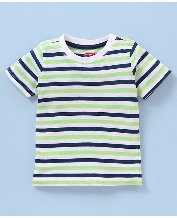 Babyhug Cotton Jersey Half Sleeves T-Shirt Crock Print Pack Of 3 - Green & White