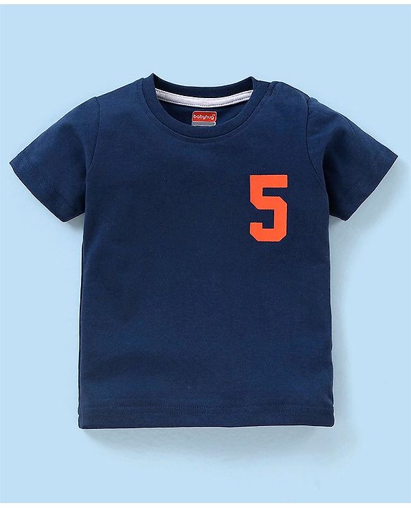 Babyhug Cotton Knit Half Sleeves Text & Balls Printed T-Shirts Pack of 3 - Red & Navy Blue