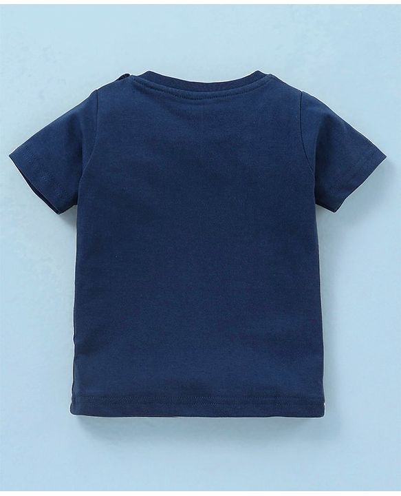 Babyhug Cotton Knit Half Sleeves Text & Balls Printed T-Shirts Pack of 3 - Red & Navy Blue