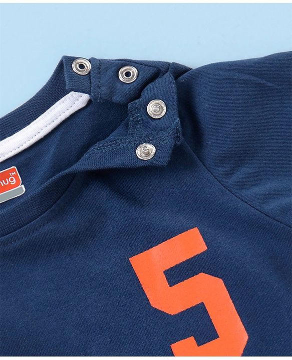 Babyhug Cotton Knit Half Sleeves Text & Balls Printed T-Shirts Pack of 3 - Red & Navy Blue