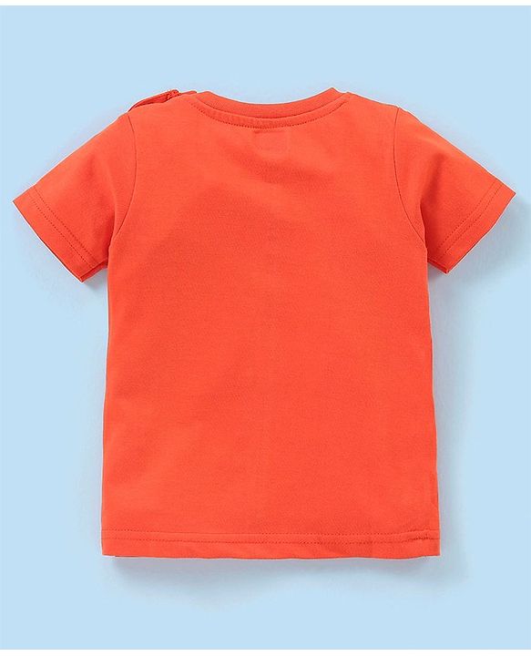 Babyhug Cotton Half Sleeves T-Shirts Tiger Print Pack Of 3 - Grey & Orange