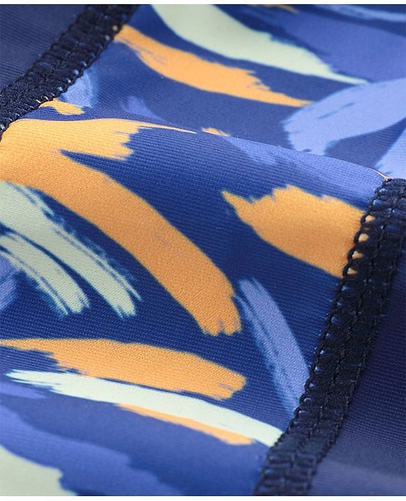 Babyhug Swimming Trunk Text Print - Blue