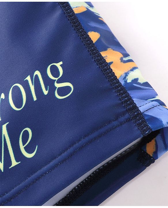 Babyhug Swimming Trunk Text Print - Blue