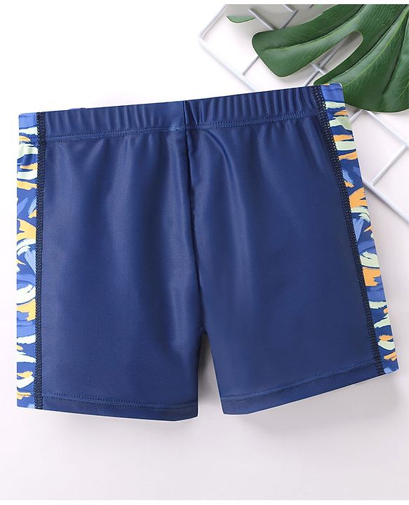Babyhug Swimming Trunk Text Print - Blue