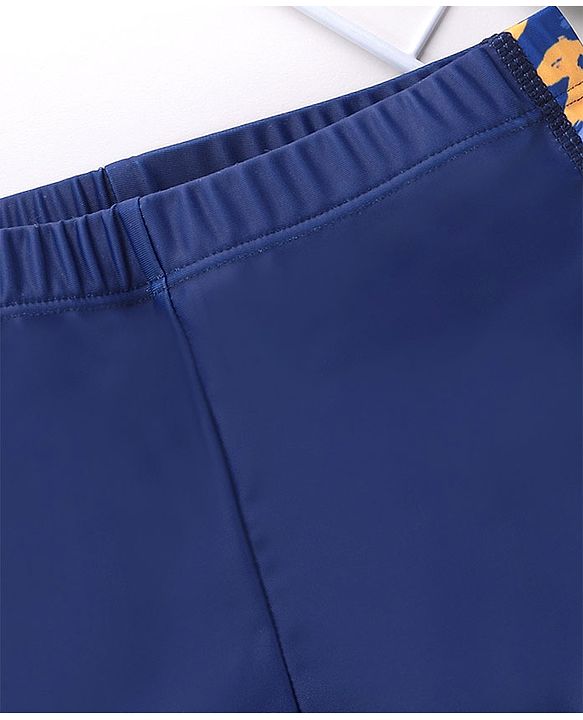 Babyhug Swimming Trunk Text Print - Blue