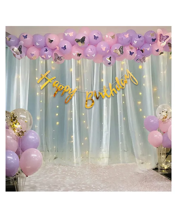 Fun and Flex Multi color Pastel net birthday decoration Kit with White Net  and fairy Light Price in India - Buy Fun and Flex Multi color Pastel net birthday  decoration Kit with