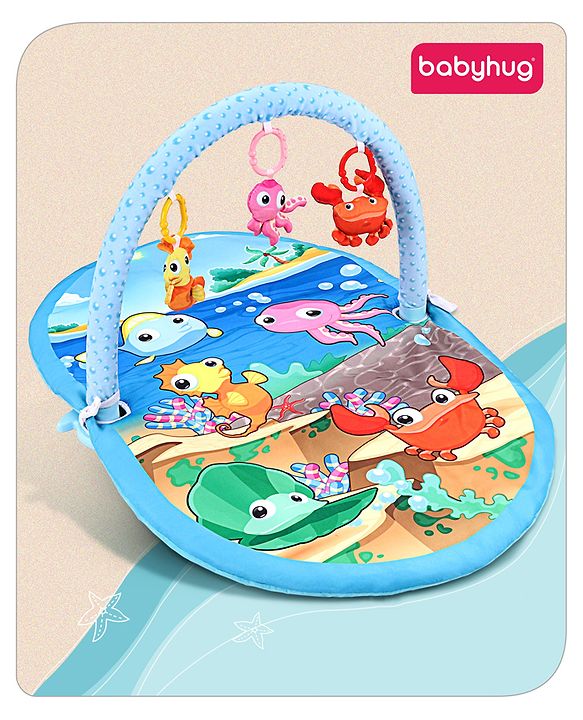 Babyhug Farm Animal Playgym - Multicolour | Farmyard Activity Mat with Interactive Hanging Toys | Encourages Sensory Exploration & Motor Development | Soft & Safe for Babies | BIS Certified
