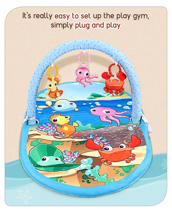 Babyhug Farm Animal Playgym - Multicolour | Farmyard Activity Mat with Interactive Hanging Toys | Encourages Sensory Exploration & Motor Development | Soft & Safe for Babies | BIS Certified