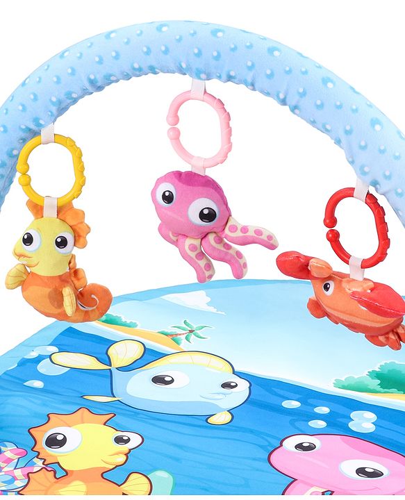Babyhug Farm Animal Playgym - Multicolour | Farmyard Activity Mat with Interactive Hanging Toys | Encourages Sensory Exploration & Motor Development | Soft & Safe for Babies | BIS Certified