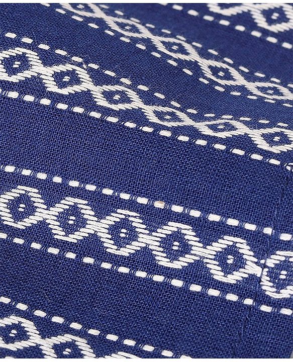 Babyhug Full Sleeves 100% Cotton Spiral Printed Kurta Pyjama Set - Indigo