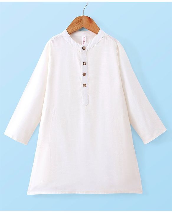 Babyhug 100% Cotton Full Sleeves Kurta & Pyjama With Floral Print Waistcoat - Cream Brown & White