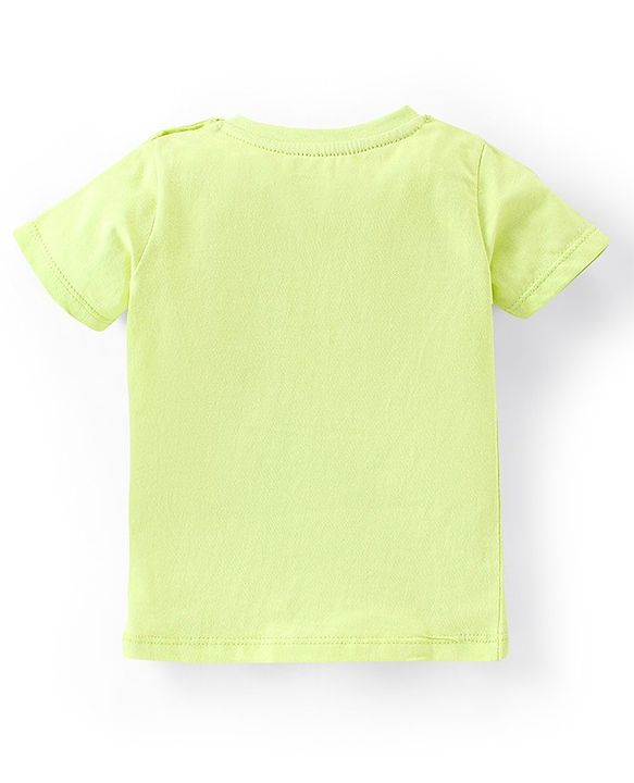 Babyhug Cotton Knit Half Sleeves Nightsuit Set Dino Print - Green