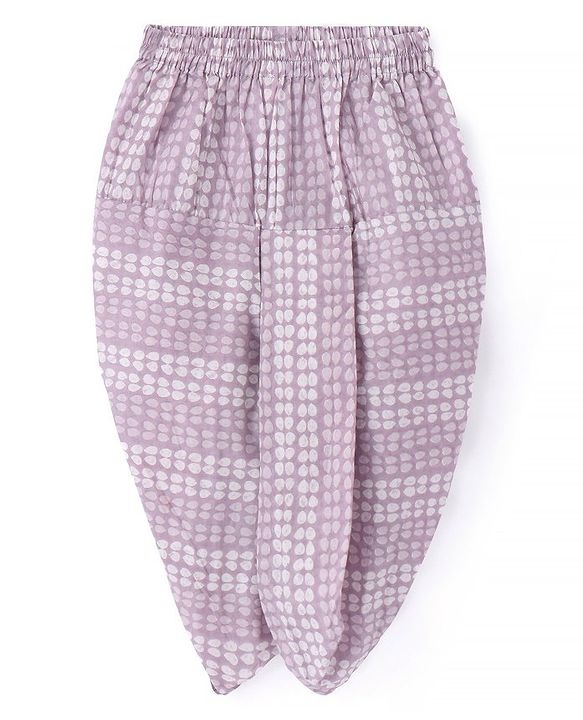 Babyhug 100% Cotton Printed Kurta with Printed Dhoti Set - Purple
