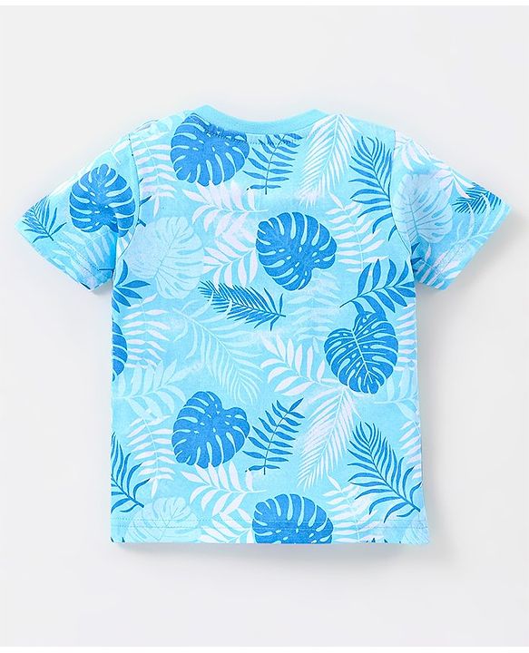 Babyhug Cotton Jersey Half Sleeves Striped & Tropical Printed T-Shirts Pack Of 3 - Orange Blue & Grey