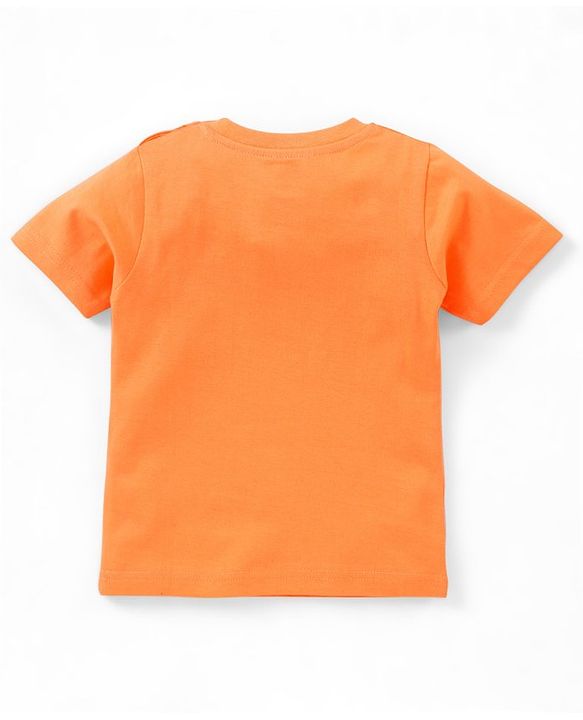 Babyhug Cotton Jersey Half Sleeves Striped T- Shirt With Travel Print Pack of 3 - Blue & Orange
