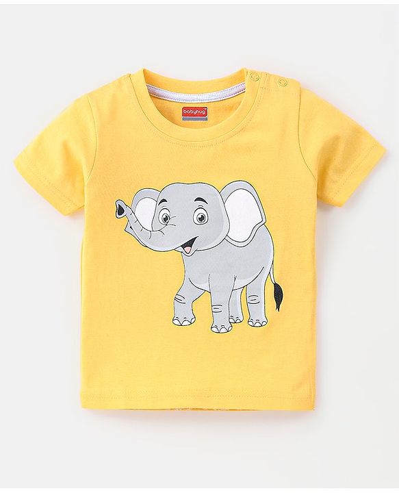 Babyhug Cotton Jersey Half Sleeves Striped T-Shirts Pack Of 3 - Yellow & Blue
