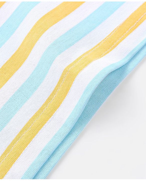 Babyhug Cotton Jersey Half Sleeves Striped T-Shirts Pack Of 3 - Yellow & Blue