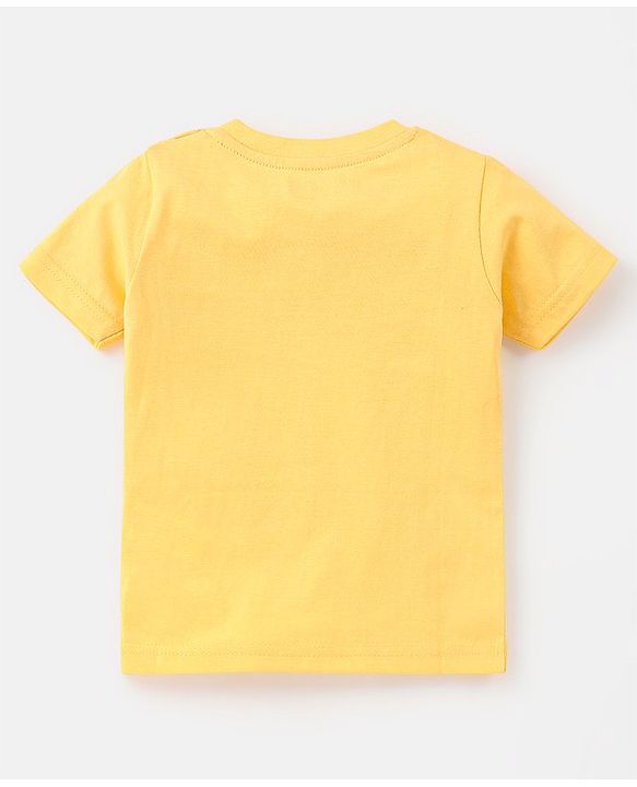 Babyhug Cotton Jersey Half Sleeves Striped & Animal Printed T-Shirts Pack Of 3 - Yellow & Blue