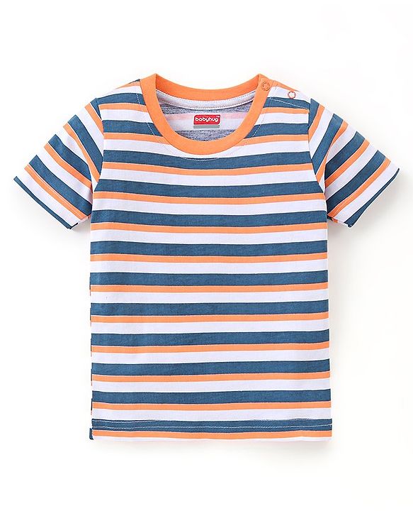 Babyhug Cotton Half Sleeves T-Shirts  Anchor Print Pack Of 3 - Blue & Orange