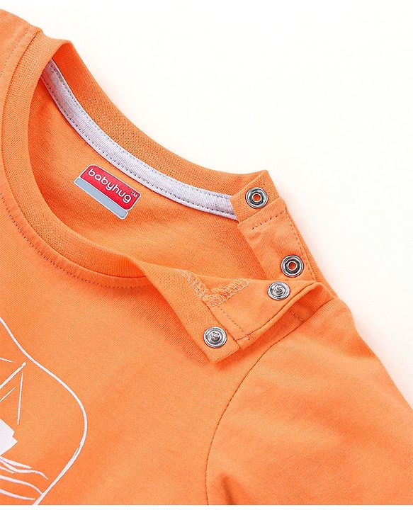 Babyhug Cotton Half Sleeves T-Shirts  Anchor Print Pack Of 3 - Blue & Orange