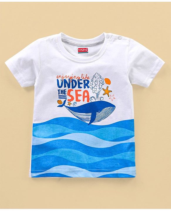 Babyhug Cotton Jersey Half Sleeves T-Shirt Shark Print Pack Of 3 - Blue