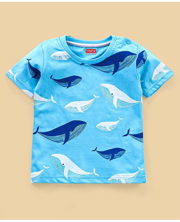 Babyhug Cotton Jersey Half Sleeves T-Shirt Shark Print Pack Of 3 - Blue