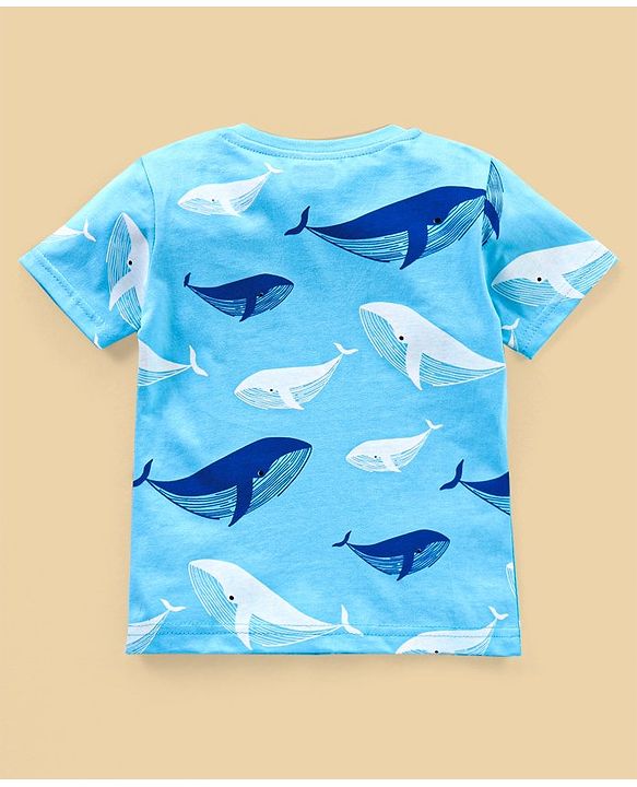 Babyhug Cotton Jersey Half Sleeves T-Shirt Shark Print Pack Of 3 - Blue