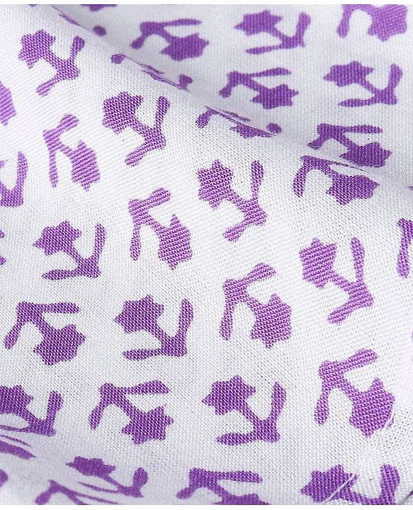 Babyhug Cotton Full Sleeves Kurta With Dhoti Floral Print & Embroidery - White & Purple