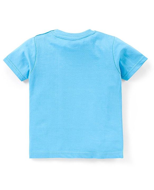 Babyhug Cotton Half Sleeves T-Shirt Color Block- Blue