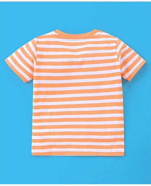 Babyhug Cotton Half Sleeves T-Shirt Stripes & Beach Print Pack of 3- Blue & White