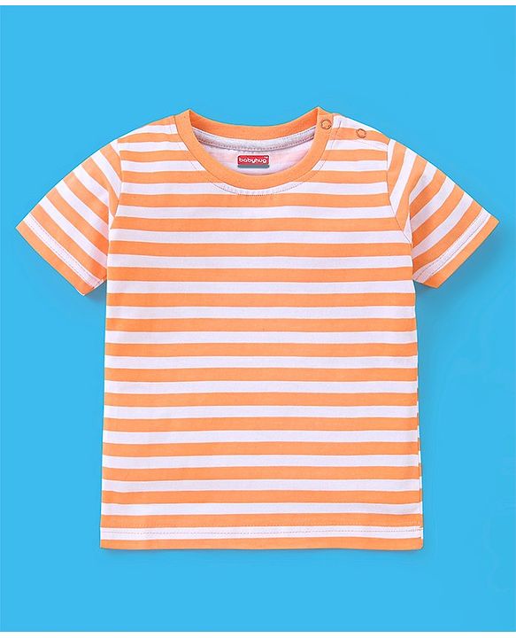 Babyhug Cotton Half Sleeves T-Shirt Stripes & Beach Print Pack of 3- Blue & White