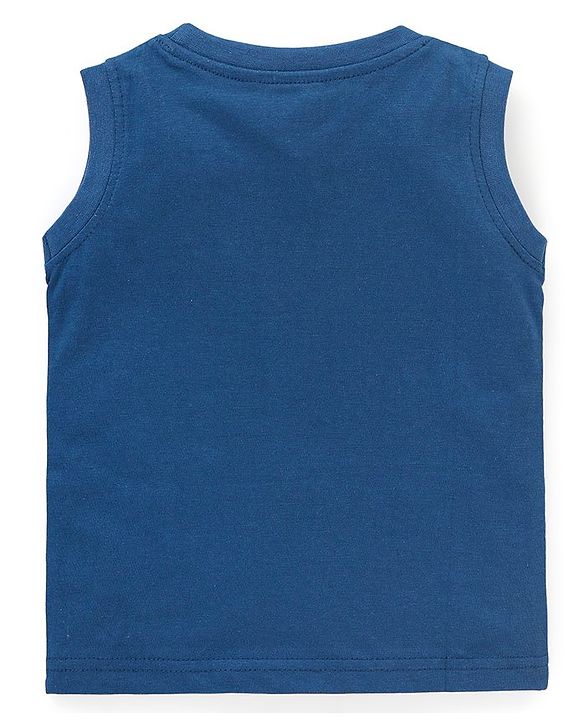 Babyhug Cotton Knit Sleeveless T-Shirts Striped and Palm Trees Print Pack of 3 - Yellow Blue & Red