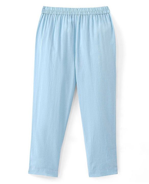 Babyhug Cotton Woven Full Sleeves Solid Kurta Payjama Set With Sequenced Embroidered Jacket - Blue