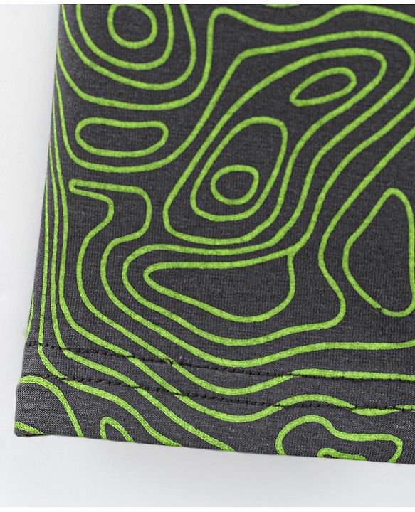 Pine Kids Cotton Knit Three Fourth Length Stretchable Leggings Abstract Print - Lava & Smoke