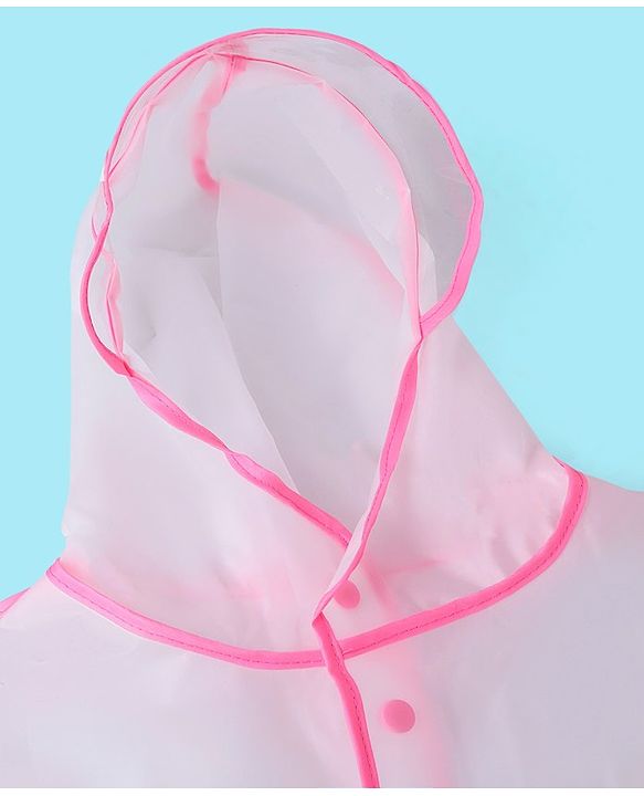 Babyhug Full Sleeves Hooded Raincoat Unicorn Print - Pink