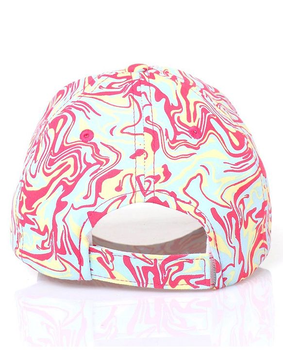 Pine Kids Cotton Baseball Caps Digital Print Pink & Green - Diameter 16.5 cm