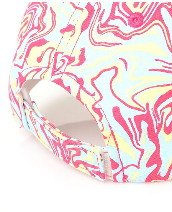 Pine Kids Cotton Baseball Caps Digital Print Pink & Green - Diameter 16.5 cm