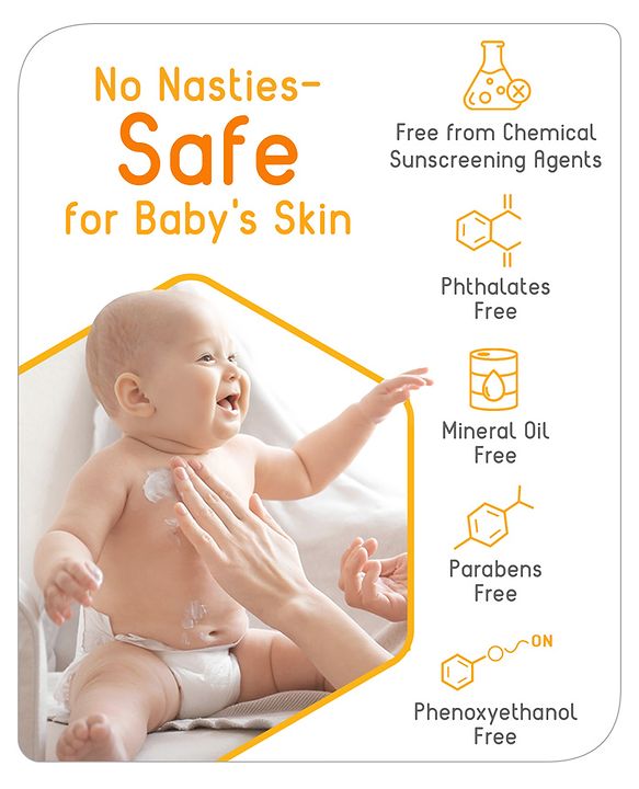 Babyhug Advanced Mineral Based Sunscreen with SPF 30 + & PA+++ & Broad Spectrum Protection and No White Cast - 50 g
