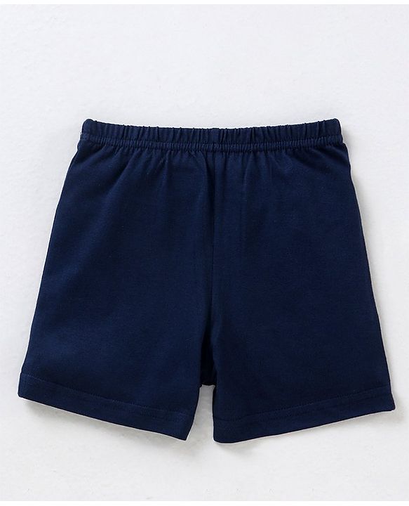 Babyhug 100% Cotton Knit Sleeveless Sando & Shorts Set Football Print - Navy