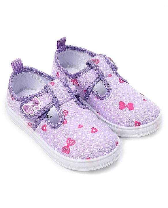 Cute Walk by Babyhug Casual Shoes with Velcro Closure & Bow Printed - Purple