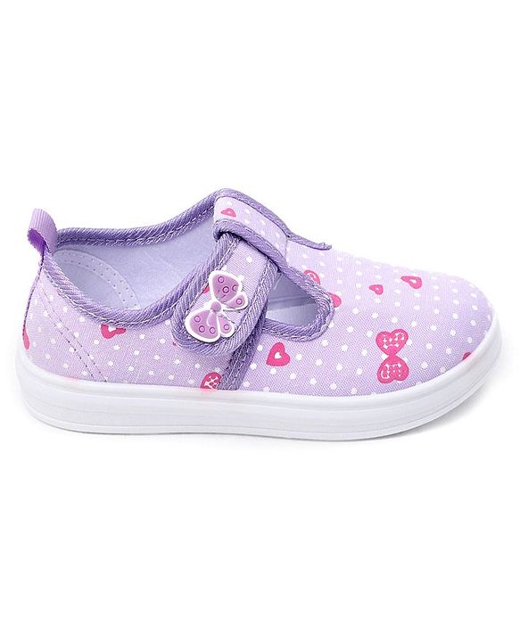 Cute Walk by Babyhug Casual Shoes with Velcro Closure & Bow Printed - Purple