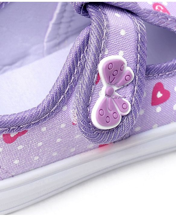 Cute Walk by Babyhug Casual Shoes with Velcro Closure & Bow Printed - Purple
