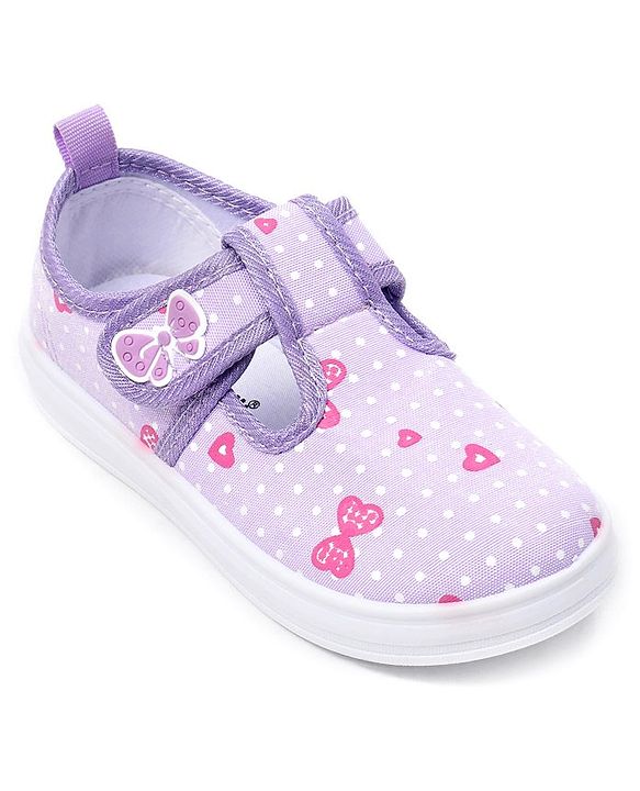 Cute Walk by Babyhug Casual Shoes with Velcro Closure & Bow Printed - Purple