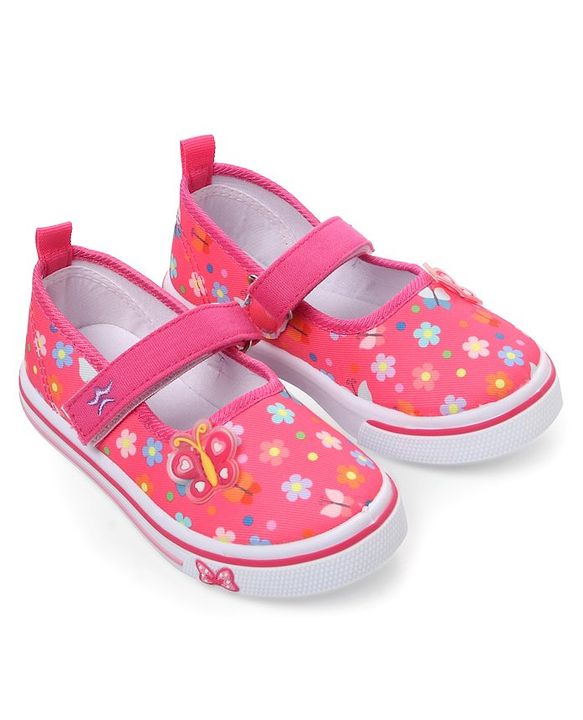 Cute Walk by Babyhug Casual Shoes with Velcro Closure Floral Print - Pink