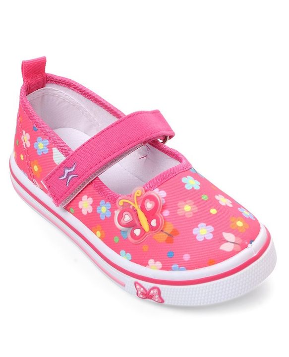 Cute Walk by Babyhug Casual Shoes with Velcro Closure Floral Print - Pink