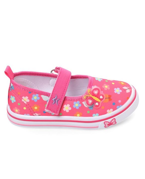 Cute Walk by Babyhug Casual Shoes with Velcro Closure Floral Print - Pink