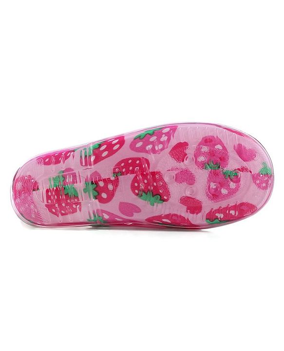 Cute Walk by Babyhug Slip On Strawberry Printed Gumboots - Pink
