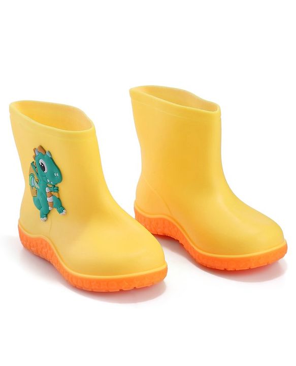 Cute Walk by Babyhug Slip On Gumboots with Dino Applique Yellow (Design May Vary)